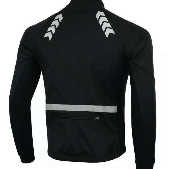 Men's Cycling Softshell Jacket Running, Outdoor Thermal Sports Jacket Reflective - Picture 4 of 4